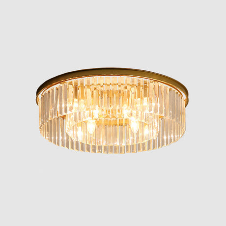 Modern Prismatic Crystal Flush Mount Ceiling Light For Living Room 16 / Gold