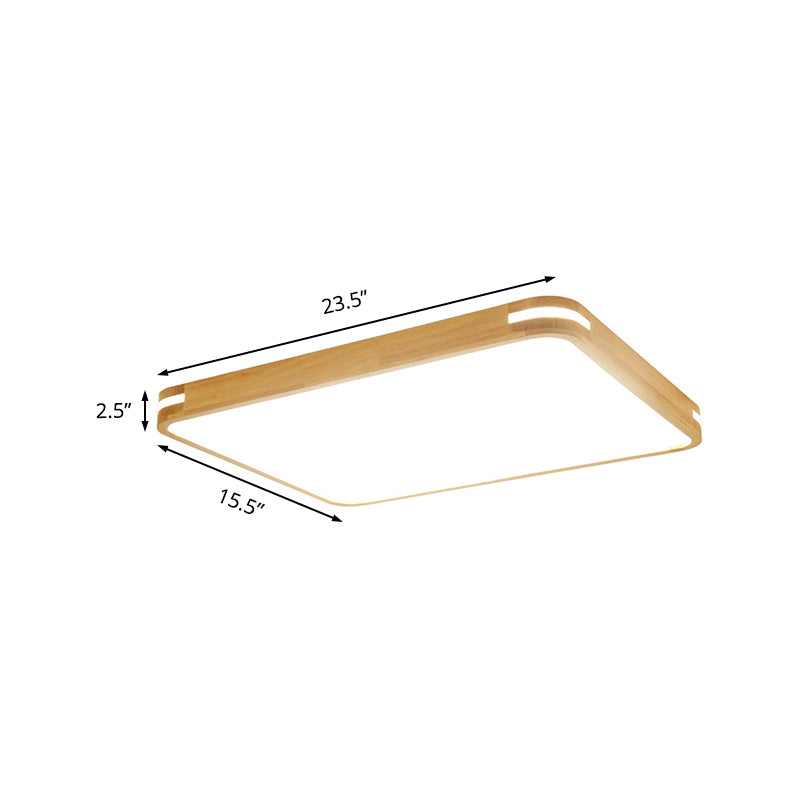 Contemporary Wood Led Flush Mount Lamp (23.5’/31.5’/37.5’) - White/Warm/Natural Light Acrylic