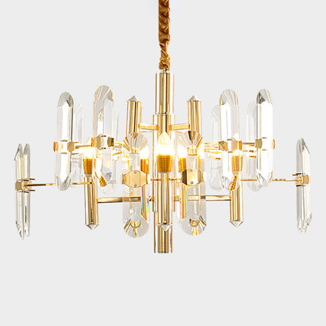 Artistic Clear K9 Crystal Sputnik Suspension Light In Gold