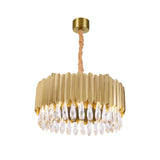Oval Living Room Chandelier Crystal Pendant Light Fixture Gold / Medium Round