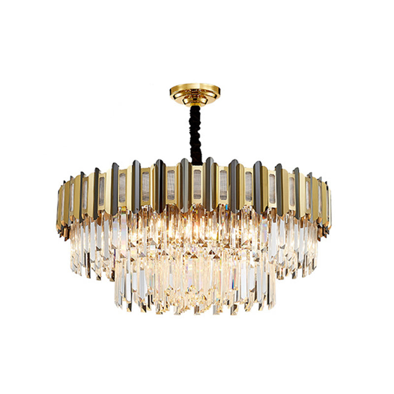 Gold Simplicity Crystal Chandelier Light Fixture For Living Room