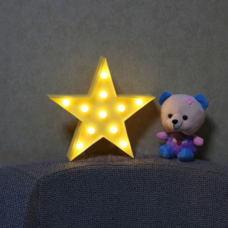 Star Shaped Led Night Light - Artistic Battery Powered Wall For Kindergarten Yellow /