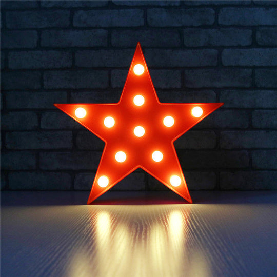 Star Shaped Led Night Light - Artistic Battery Powered Wall For Kindergarten Red /