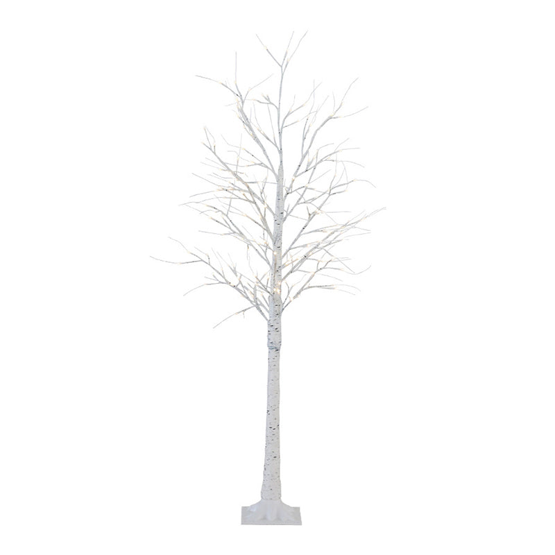 Birch Tree Plastic Led Floor Lamp - Decorative White Usb Nightstand Lighting