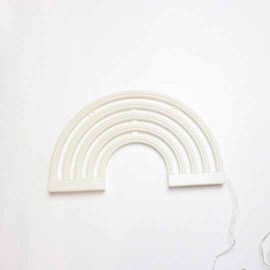 Minimalist White Rainbow Led Table Light With Usb Charging - Rubber Neon Wall Lighting
