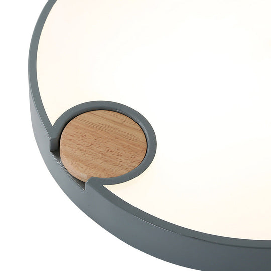 Nordic Acrylic Grey Led Flush Mount Lamp With White/Warm/Natural Light For Bedroom - Available In