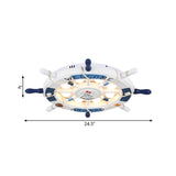 Cartoon Led Ceiling Light: Stylish Pink/White Rudder Design For Bedroom