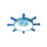 Blue Rudder Kids Led Flush Mount Fixture - 19.5/23.5 W Warm/White Light Aluminum & Acrylic Pendant