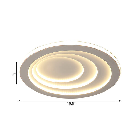 Modern Acrylic Ripples Flush Ceiling Light - 16’/19.5’/23.5’ Wide Warm/White