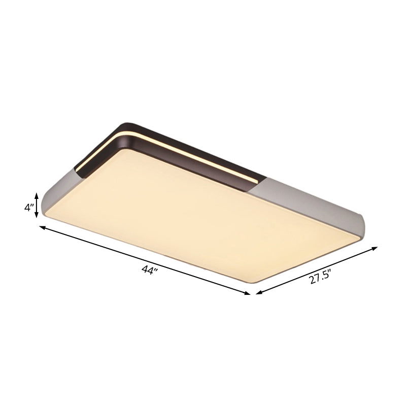 Rectangular Led Ceiling Light - Minimalist Design 19-25.5’ Width Warm/White