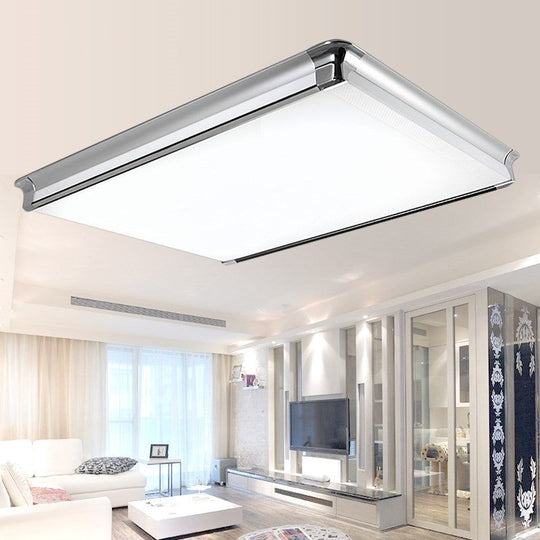 Simplicity Acrylic Led Flush Ceiling Light - Rectangular Design Wide 16.5’/24.5’/25.5’ Ideal