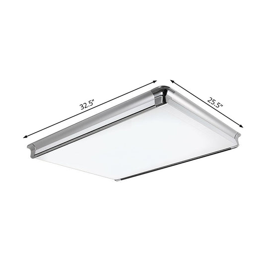Simplicity Acrylic Led Flush Ceiling Light - Rectangular Design Wide 16.5’/24.5’/25.5’ Ideal