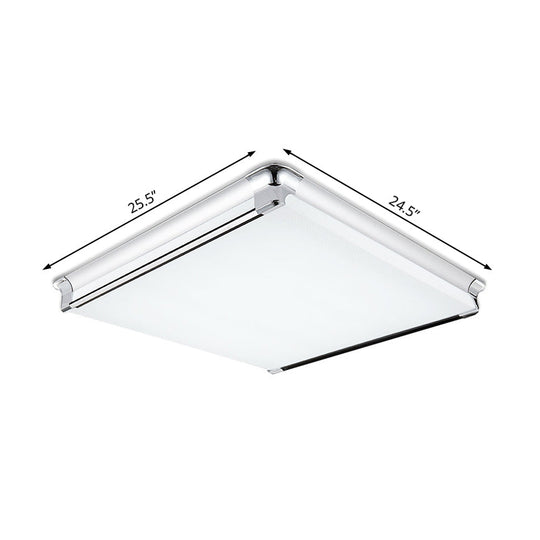 Simplicity Acrylic Led Flush Ceiling Light - Rectangular Design Wide 16.5’/24.5’/25.5’ Ideal