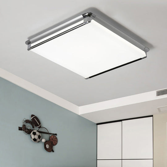 Simplicity Acrylic Led Flush Ceiling Light - Rectangular Design Wide 16.5/24.5/25.5 Ideal For Living