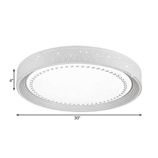 Modern Led Ceiling Light With Meteor Shower Design Acrylic Shade White Round Flush Mount Various