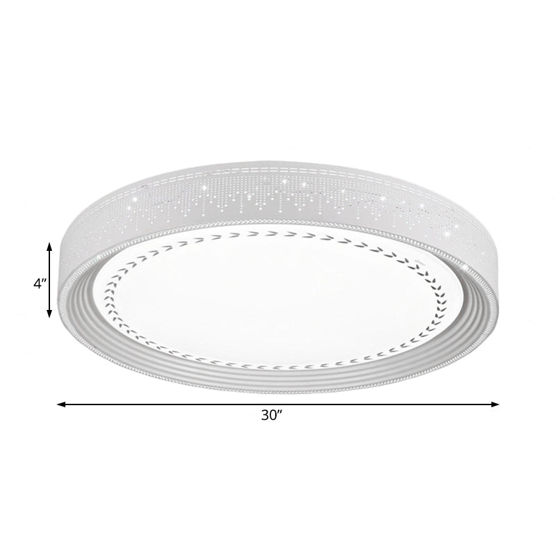 Modern Led Ceiling Light With Meteor Shower Design Acrylic Shade White Round Flush Mount Various