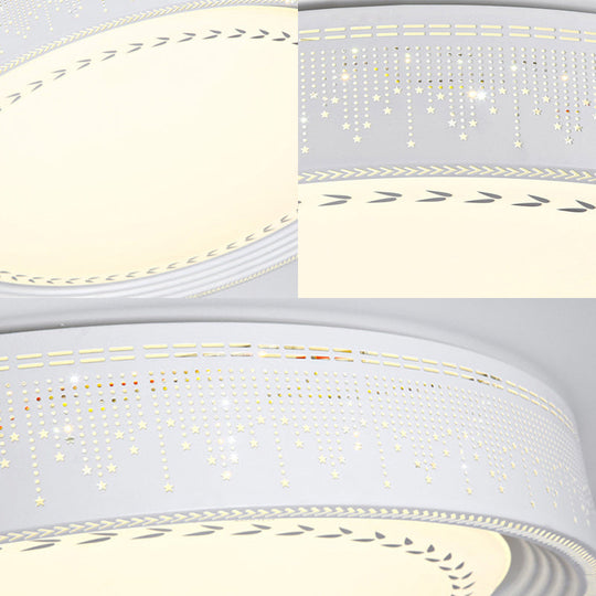 Modern Led Ceiling Light With Meteor Shower Design Acrylic Shade White Round Flush Mount Various