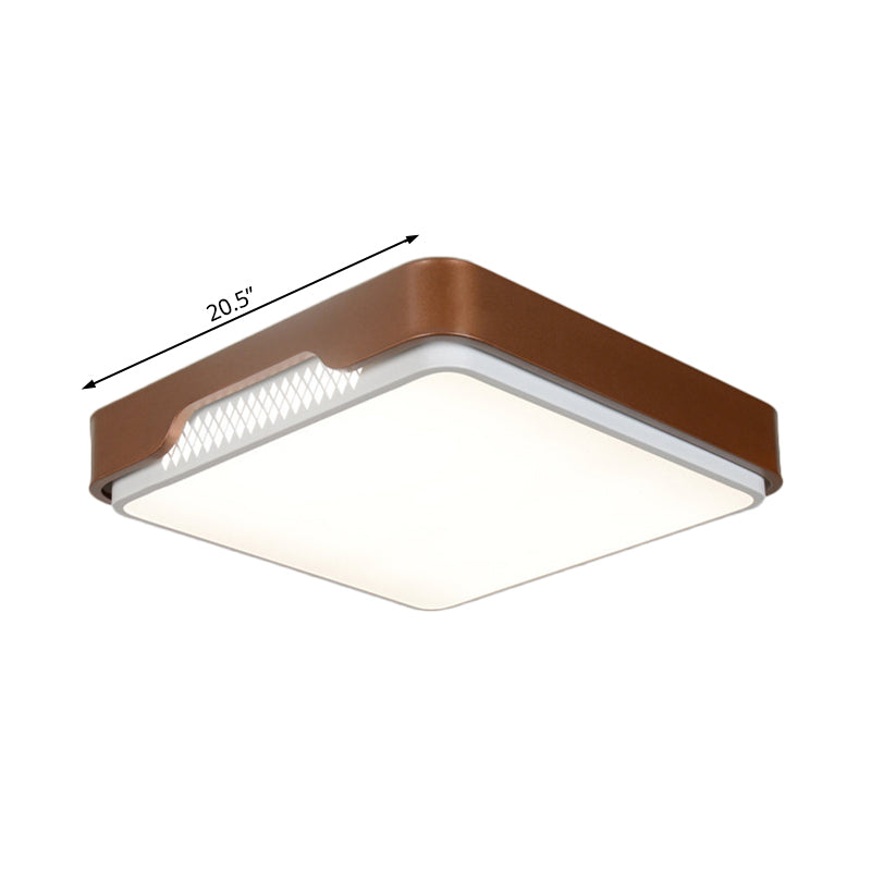 Modern Acrylic Flush Mount Light Fixture - Brown Rectangular 20.5’/36.5’/45’ Warm/White