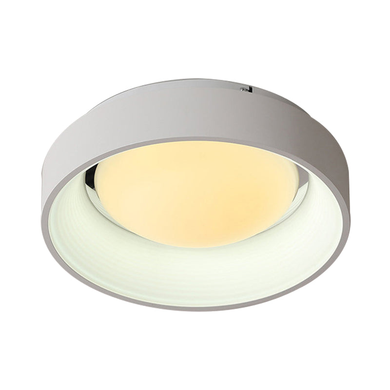 Nordic Acrylic Drum Ceiling Light: Grey/White 18’/23.5’ Dia Led Flush Mount