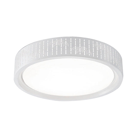 Simplicity Led Flush Mount Lamp With White Ringed Acrylic Shade - 16.5’/20.5’/31’ Dia