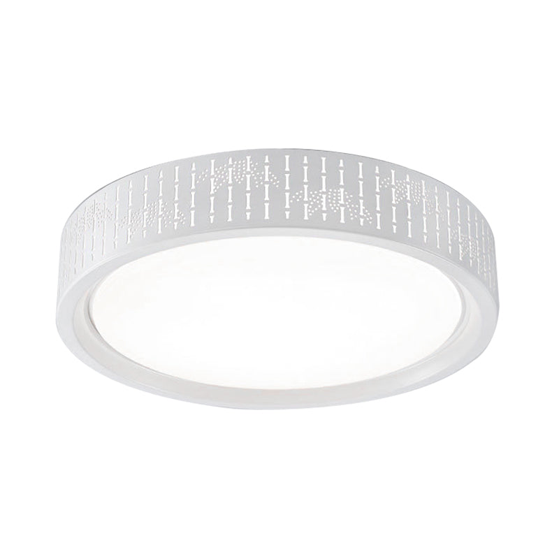 Simplicity Led Flush Mount Lamp With White Ringed Acrylic Shade - 16.5/20.5/31 Dia