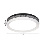 Contemporary Led Ceiling Lamp In Black Round 18’/22’/30’ Dia Flush Mount With Warm/White