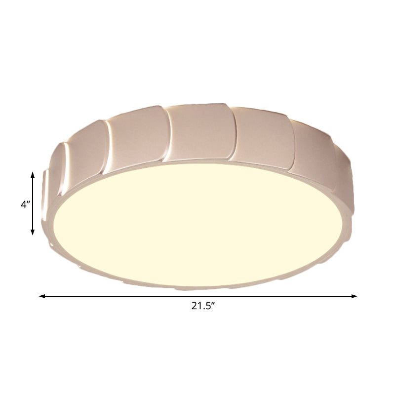 Rose Gold Led Flush Mount Ceiling Light With Acrylic Shade In Warm/White