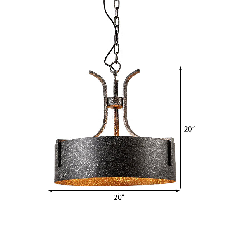 Vintage Metal Black Pendant Lamp With Elk Décor 12.5’/20’ Wide