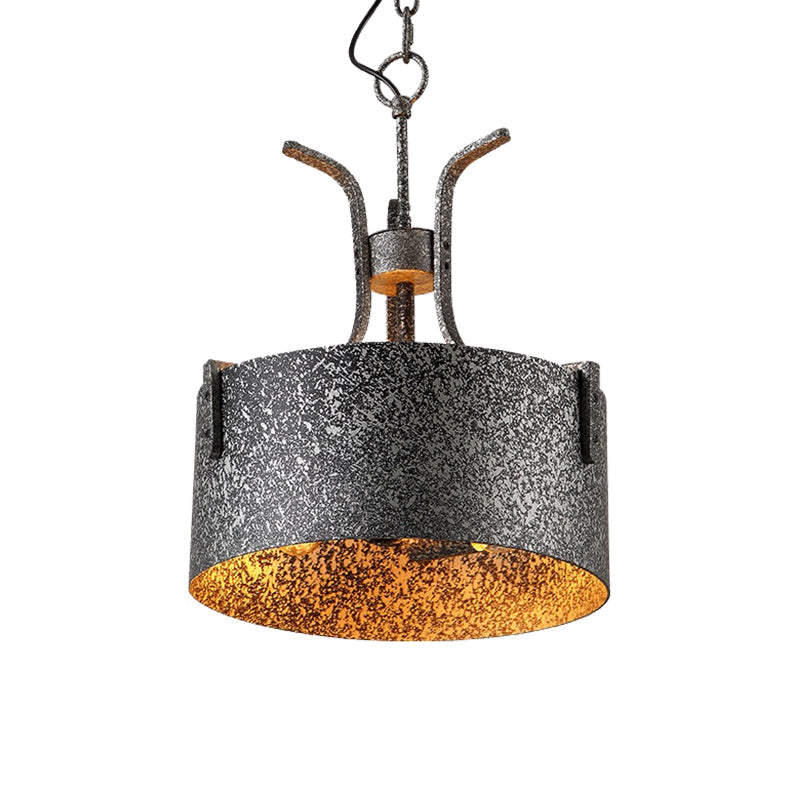 Vintage Metal Black Pendant Lamp With Elk Décor 12.5’/20’ Wide
