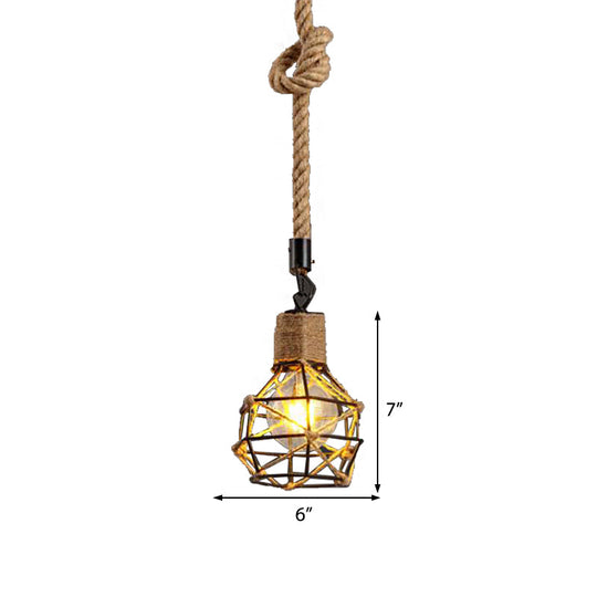 Vintage Metal Pendant Light With Square/Bottle Shade - 1-Light Hanging Ceiling Fixture For Dining