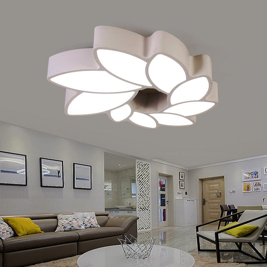 Simplicity Acrylic Floral Ceiling Light - 22.5’/31.5’ Wide Flush Mount Fixture For Living Room