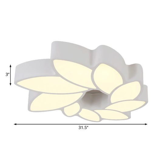 Simplicity Acrylic Floral Ceiling Light - 22.5’/31.5’ Wide Flush Mount Fixture For Living Room