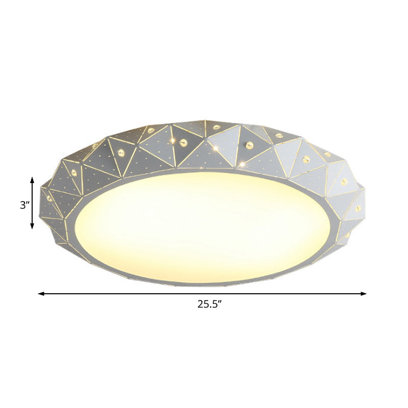18’/25.5’ Round Led Flush Mount Ceiling Lamp In Warm/White Light With Acrylic Design