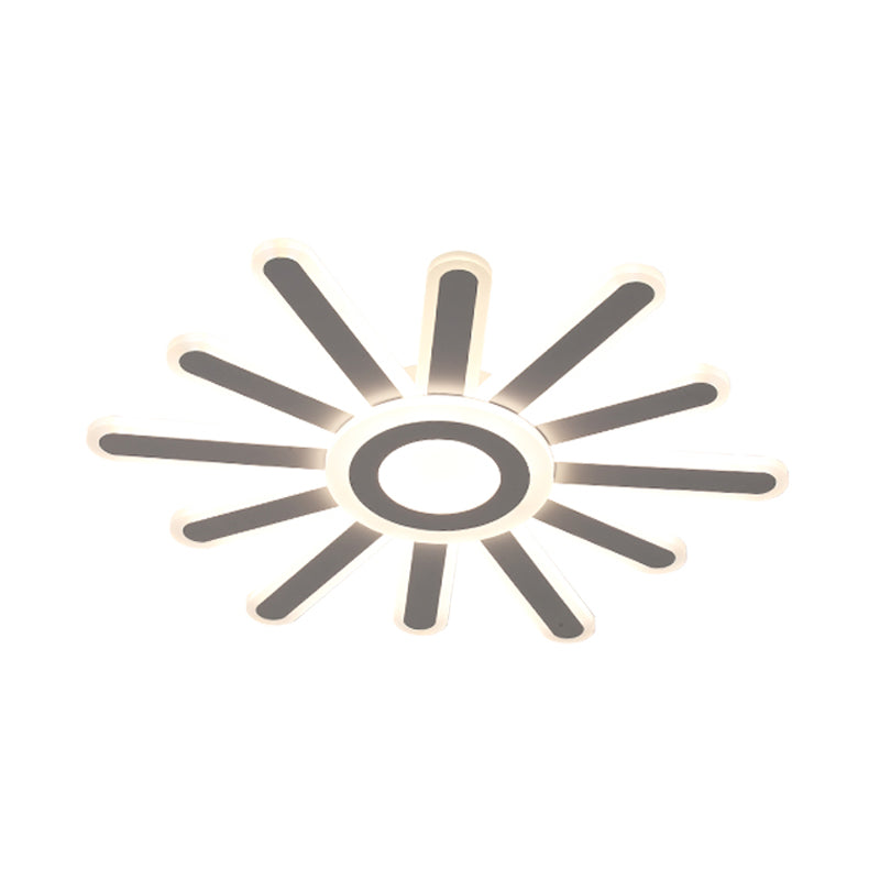 Acrylic Led Flush Mount Ceiling Light – Sun-Like Simplicity 19.5’/23.5’ Wide White - Warm/White