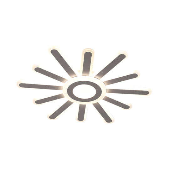 Acrylic Led Flush Mount Ceiling Light – Sun-Like Simplicity 19.5’/23.5’ Wide White - Warm/White