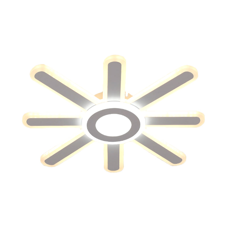 Acrylic Led Flush Mount Ceiling Light – Sun-Like Simplicity 19.5’/23.5’ Wide White - Warm/White