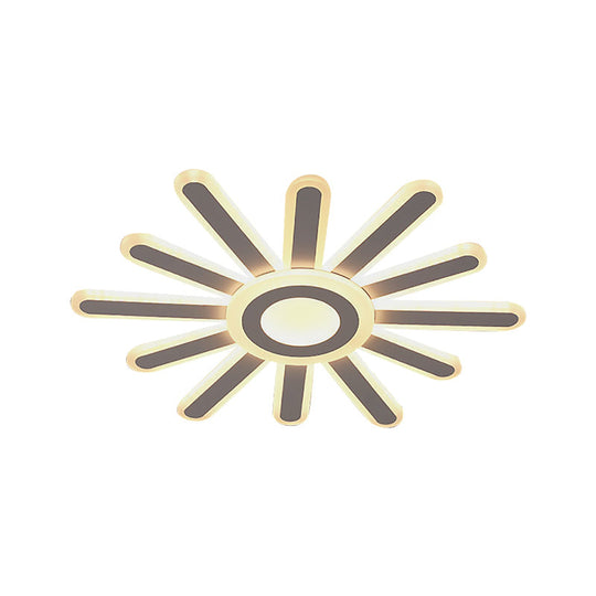 Acrylic Led Flush Mount Ceiling Light – Sun-Like Simplicity 19.5’/23.5’ Wide White - Warm/White