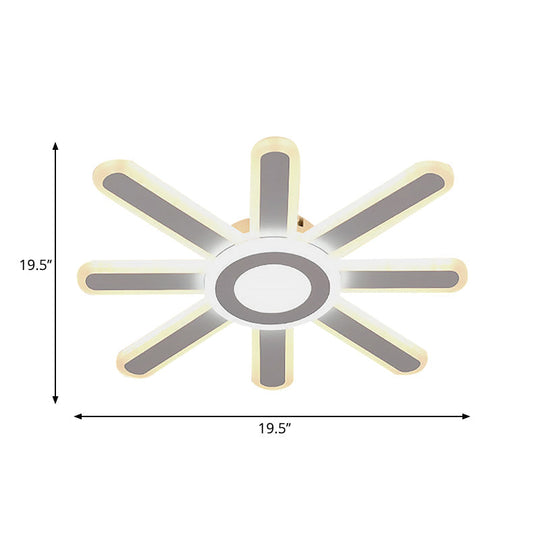 Acrylic Led Flush Mount Ceiling Light – Sun-Like Simplicity 19.5’/23.5’ Wide White - Warm/White
