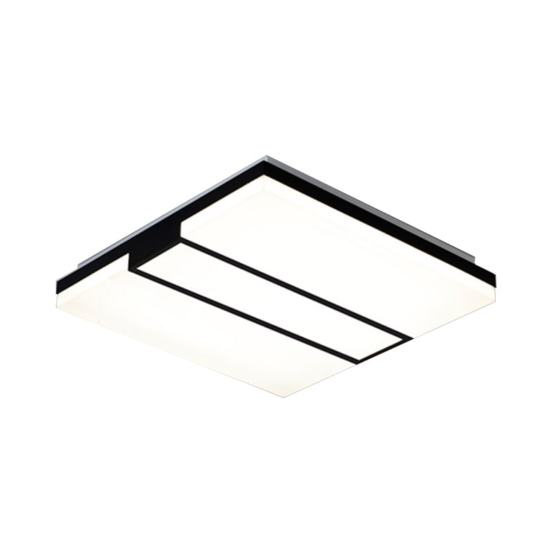 Rectangular Acrylic Ceiling Flush Mount In Warm/White Light - Minimalist Design 19’/23.5’/33’ Wide