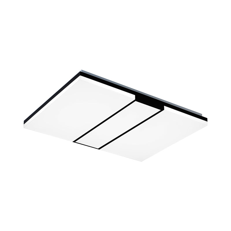 Rectangular Acrylic Ceiling Flush Mount In Warm/White Light - Minimalist Design 19’/23.5’/33’ Wide