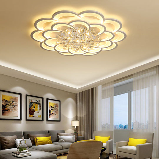 Modern Acrylic Flower Led Ceiling Light - Warm/White 20.5’/27’/31.5’ Wide For Living Room