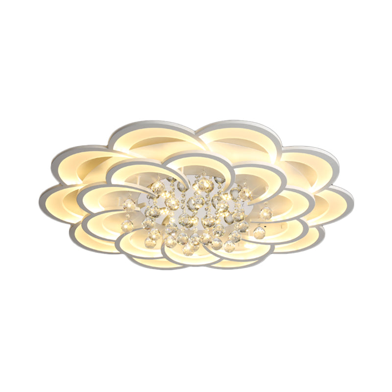 Modern Acrylic Flower Led Ceiling Light - Warm/White 20.5’/27’/31.5’ Wide For Living Room