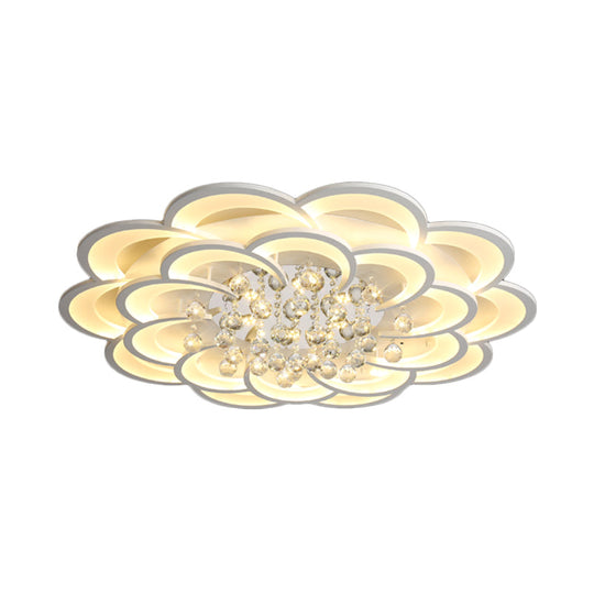Modern Acrylic Flower Led Ceiling Light - Warm/White 20.5’/27’/31.5’ Wide For Living Room