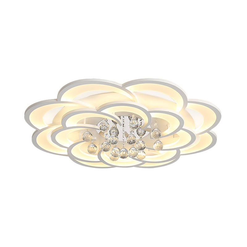 Modern Acrylic Flower Led Ceiling Light - Warm/White 20.5’/27’/31.5’ Wide For Living Room