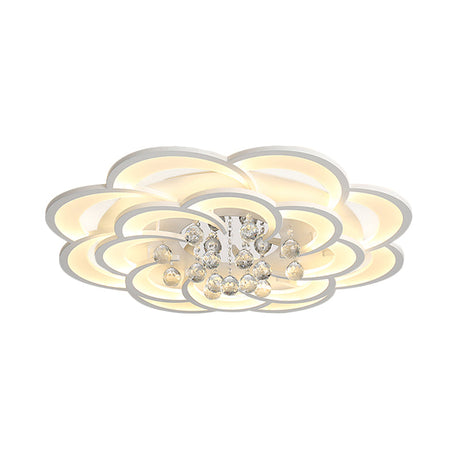 Modern Acrylic Flower Led Ceiling Light - Warm/White 20.5/27/31.5 Wide For Living Room