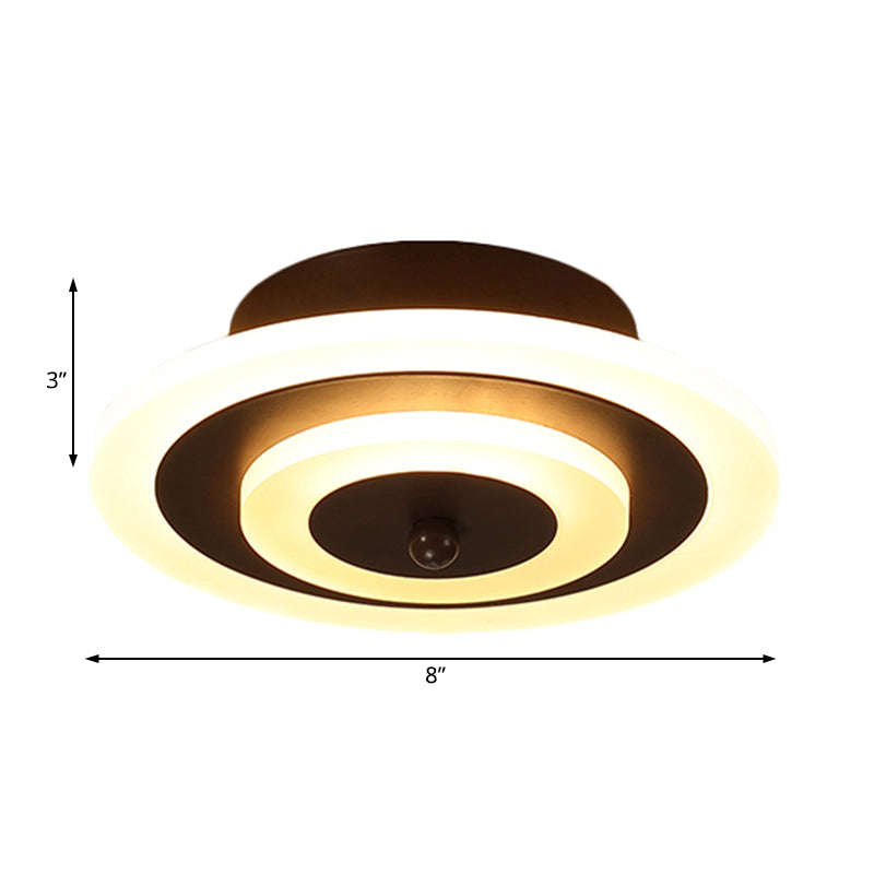 Led Corridor Ceiling Lamp - Modern Flushmount Lighting In White/Coffee With Warm/White/Natural