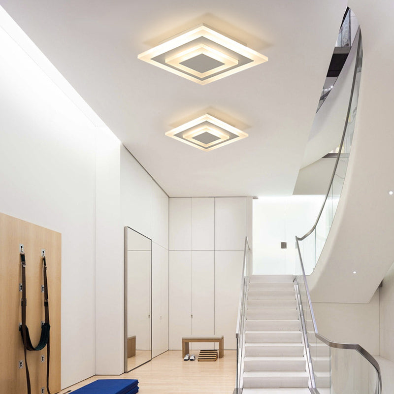 Led Corridor Ceiling Lamp - Modern Flushmount Lighting In White/Coffee With Warm/White/Natural