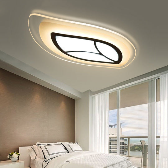 Modern Flush Mount Leaf Ceiling Light: 21.5’/35.5’/39’ Acrylic Wide In Warm/White For Bedroom