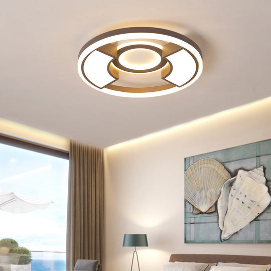 Contemporary Round Flush Mount Led Ceiling Light Fixture - 16’/19.5’ Diameter Warm/White For