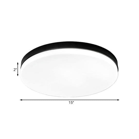Simplicity Acrylic Flushmount Ceiling Light - Circle Design 11/15/19 Diameter Warm/White Ideal For